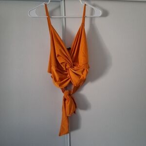 boohoo orange Color Wrap Top Size 16
